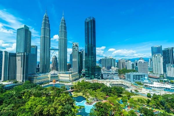 beautiful architecture building exterior in kuala lumpur city in malaysia