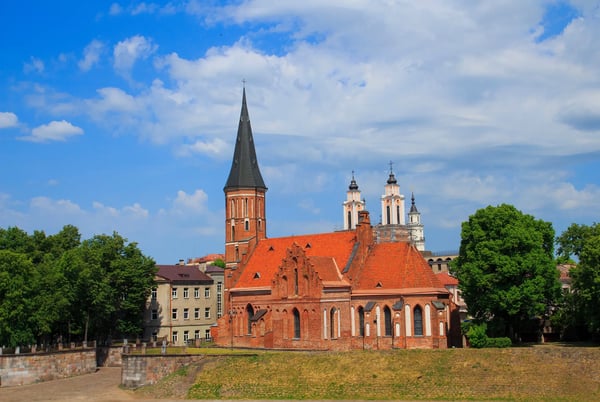 beautiful old church st george in kaunas lithuania