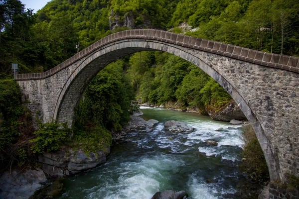 beautiful view of the bridge captured in village arhavi kucukkoy 