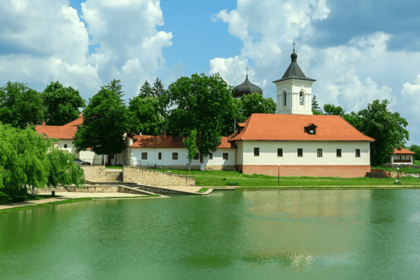 beautiful view of the capriana monastery one of the oldest monasteries of moldova