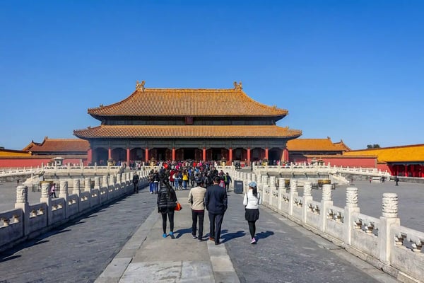 beijing china forbidden city people visit the forbidden city it was the chinese