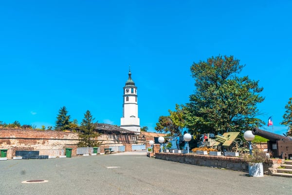 belgrade serbia clock tower of kalemegdan historic place in belgrade it is one of the