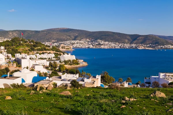 bodrum a popular holiday resort in aegean coast of turkey