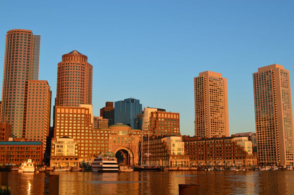 boston skyline and fan pier 