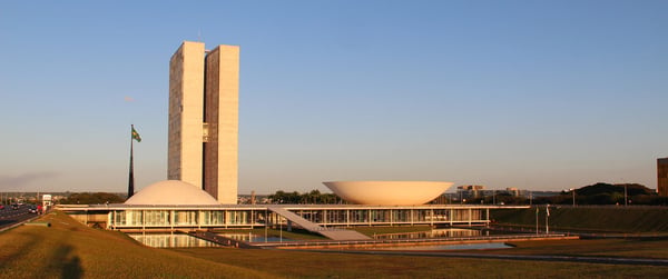 brazil brasilia national congress at sunset