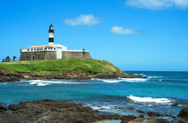 brazil salvador barra district the forte do farol lighthouse