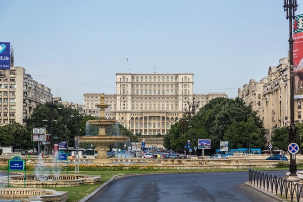 bucharest romania the palace of the parliament in a summer day in bucharest romania 