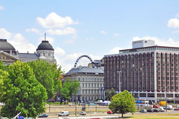 budapest hungary panoramic view of budapest downtown on budapest is the capital