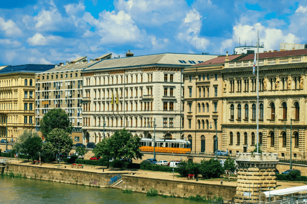 budapest hungary view of a historical building in the downtown area of budapest capital