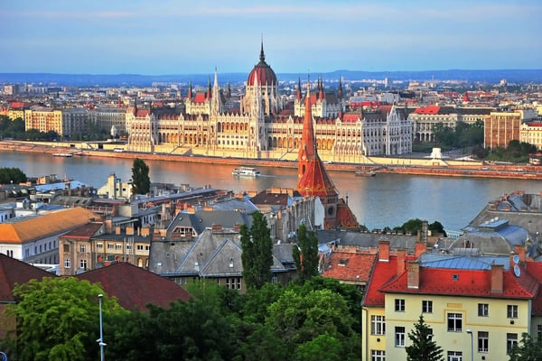 budapest old town on sunset hungary 