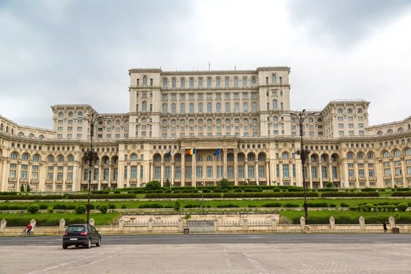 building of romanian parliament in bucharest in a beautiful summer day bulgaria