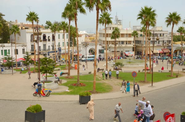 busy square in tangier a city of morocco