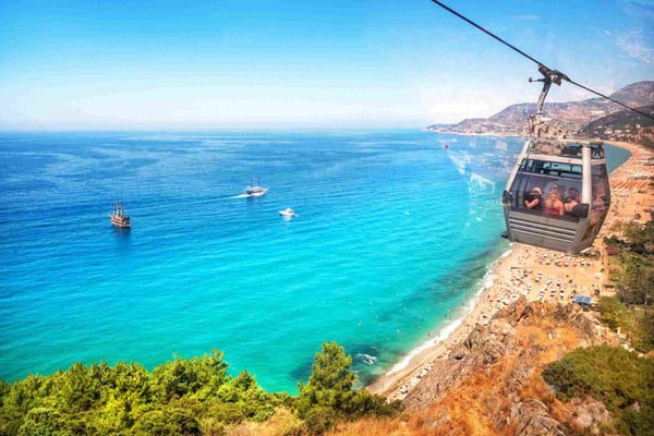 cable car booths in the city of Alanya