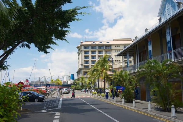 caudan waterside street in port louis