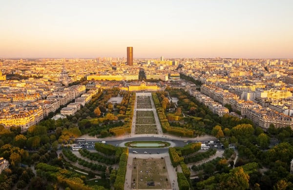 champ de mars as seen from the eiffel tower france 