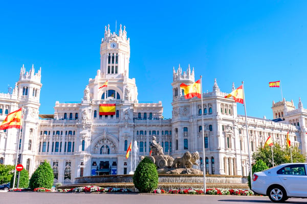 city hall fountain of cibeles in madrid spain