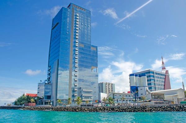 city of maldives view from the ocean