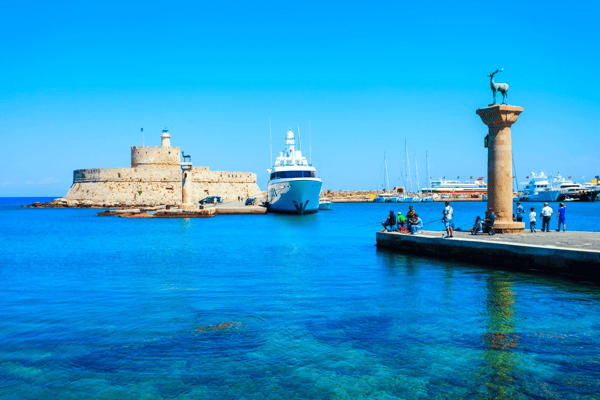 colossus of rhodes in rhodes island in greece