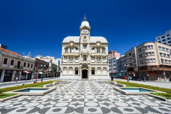 curitiba brazil liberty hall square in sunny day it is located in the center of curitiba 
