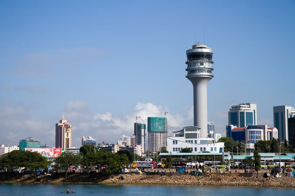 dar es salaam view from the ferry tanzania