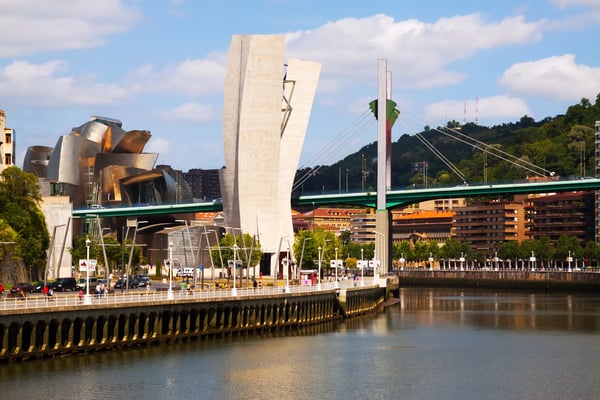 day view of la salve bridge and guggenheim museum