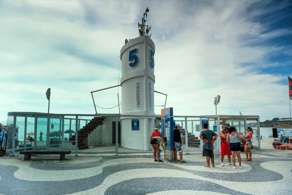 de janeiro brasil post on copacabana citizens walk