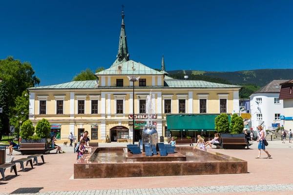 dolny kubin slovakia exterior view of the buildings in the city centre of dolny kubin