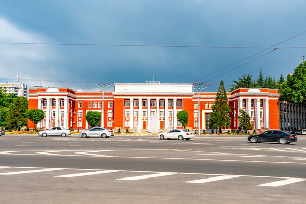 dushanbe parliament of the republic of tajikistan breathtaking picturesque view with traffic on a