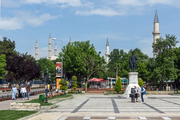 edirne turkey typical street in the center of city of edirne east thrace turkey