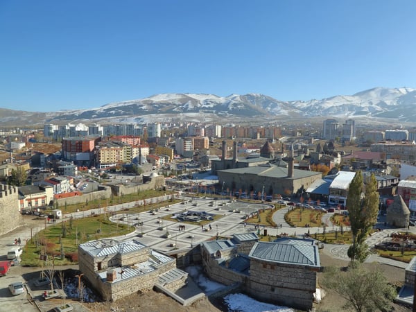 erzurum cityscape of historical area in erzurum 