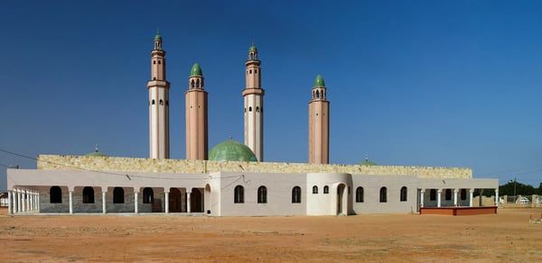 exterior view of touba mosque in senegal