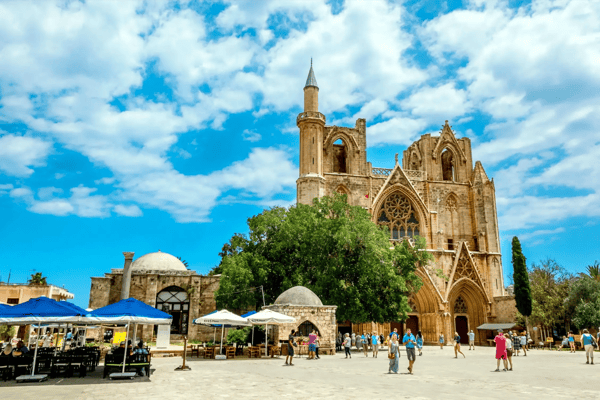 famagusta st nicholas cathedral mosque of lala mustafa pasha in the old town of famagusta northern cyprus