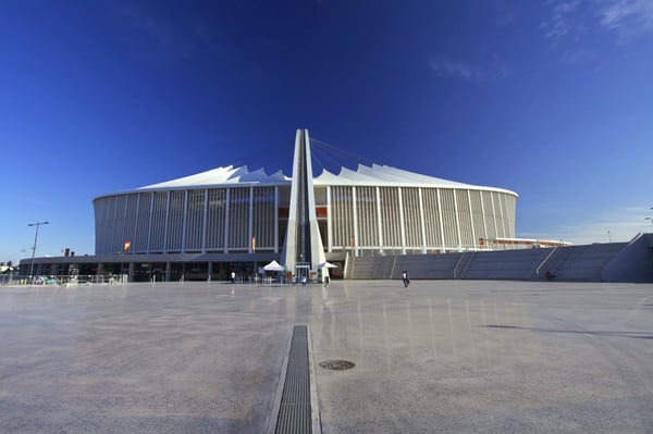 football stadium in the city of durban natal south africa the stadium name moses mabhida stadium