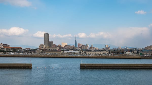 fukuoka city skyline in japan