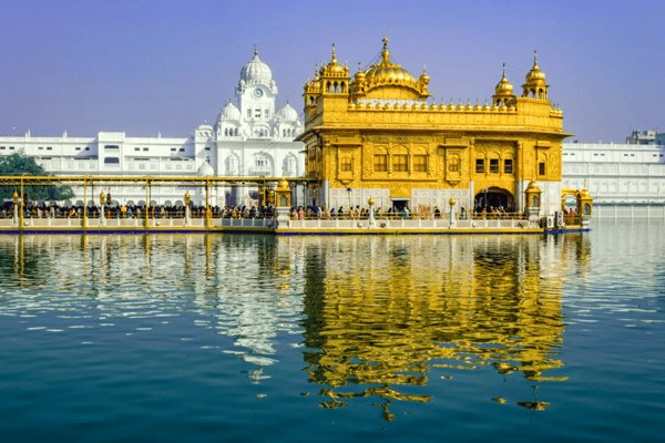golden temple sikh gudwara in amritsar india reflections on the sacred pond of harmandir sahib