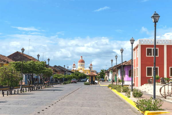 granada nicaragua view of la calzada the most touristic street in nicaragua