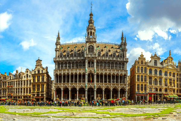 grand place in a beautiful summer day in brussels belgium