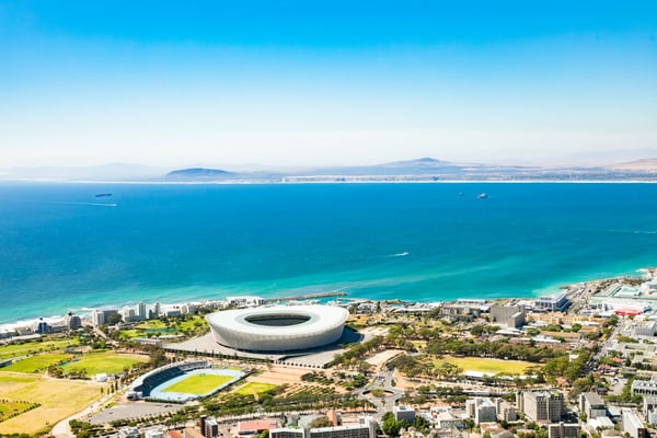 green point coastal suburb and sports stadium in cape town