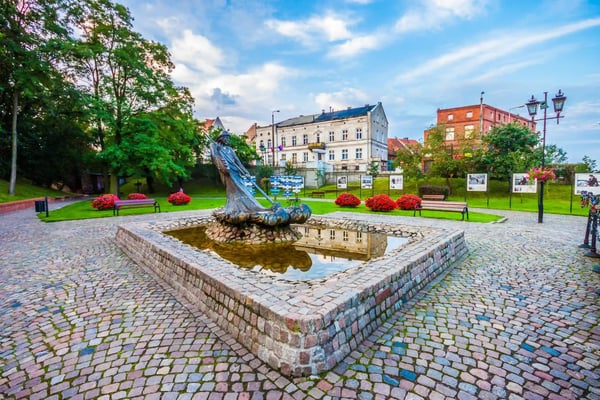 grudziadz old town at sunrise poland 