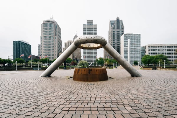 hart plaza in detroit michigan