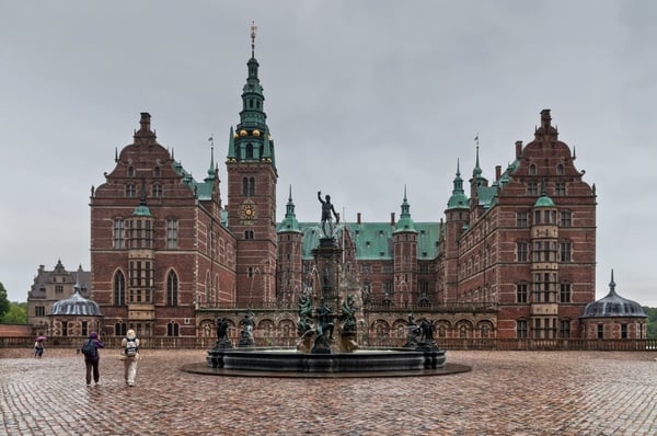 hillerod denmark tourists visiting the frederiksborg palace and the baroque gardens