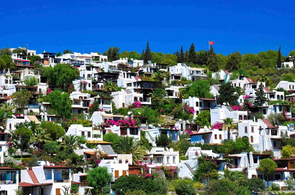 houses of famous tourism city bodrum