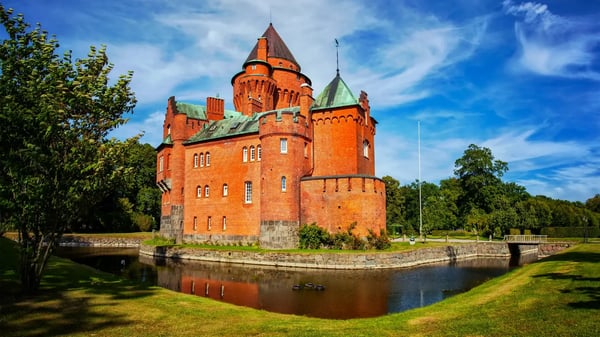 image of the castle of hjularod in sweden built in a french medieval romance