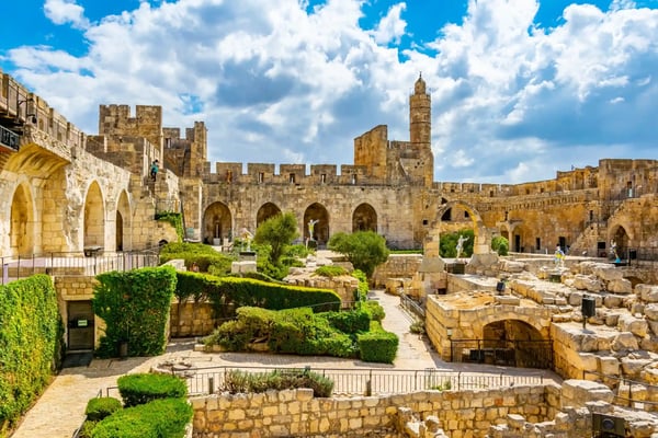 inner courtyard of the tower of david in jerusalem