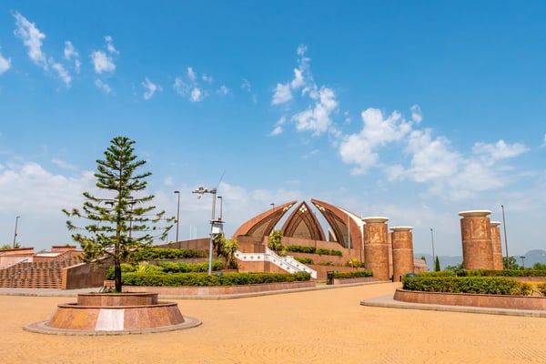 islamabad pakistan national monument picturesque breathtaking view on a sunny blue sky day