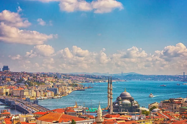 istanbul aerial view with halic and bosphorus 