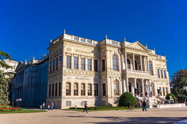 istanbul turkey unidentified pepole by dolmabahce palace in istanbul turkey palace