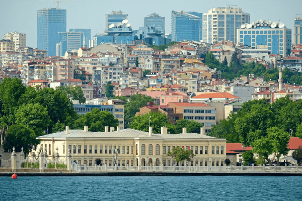 istanbul turkey view of the building next to dolmabahce palace and museum in istanbul turkey 