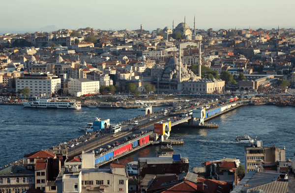istanbul view with the galata bridge and the blue mosque turkey photo taken 