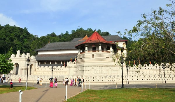kandy sri lanka people visiting at temple of the sacred tooth relic in kandy sri lanka
